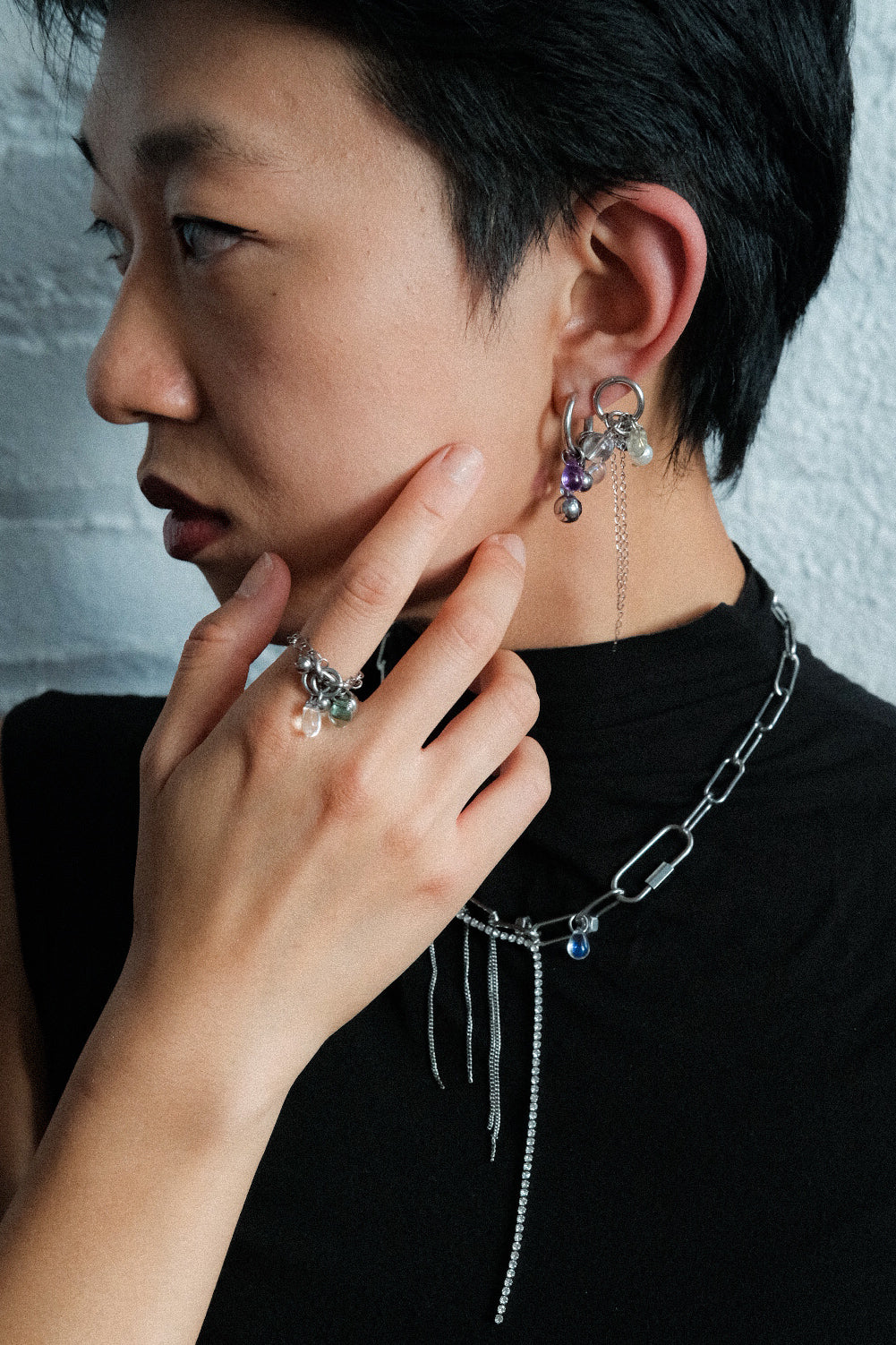 8 of Cups mono-earring