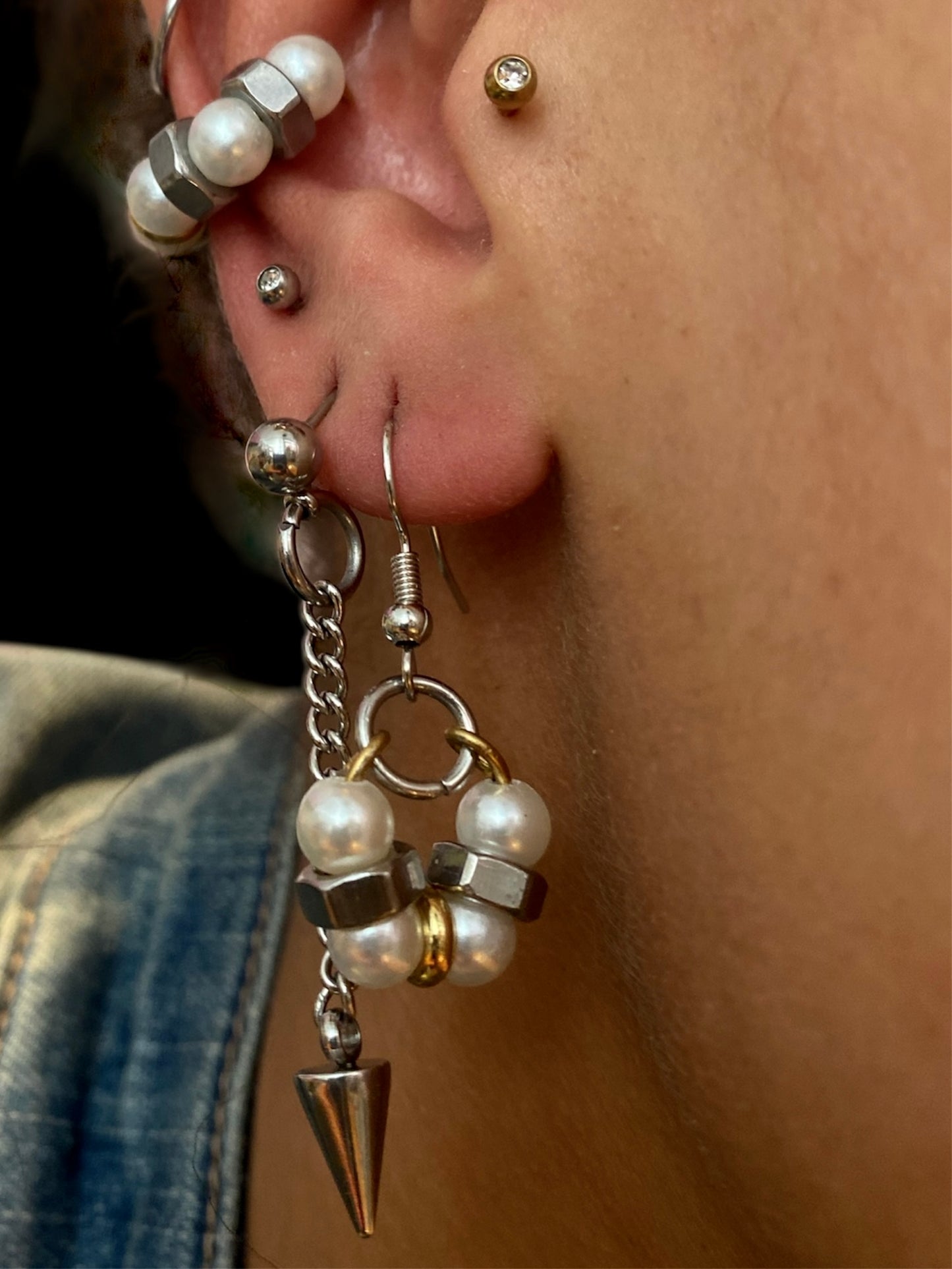 Amour & Haine mono-earring + earcuff duo