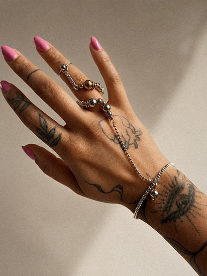 DNA • Bijou de mains ajustable [bague + bracelet]
