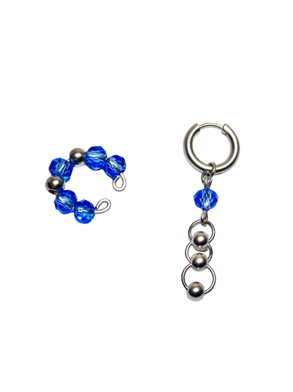 Duo Blessed avec earcuff et mono boucle doreille en metaux mixtes sur fond blanc