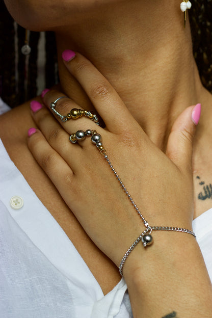 DNA • Bijou de mains ajustable [bague + bracelet]